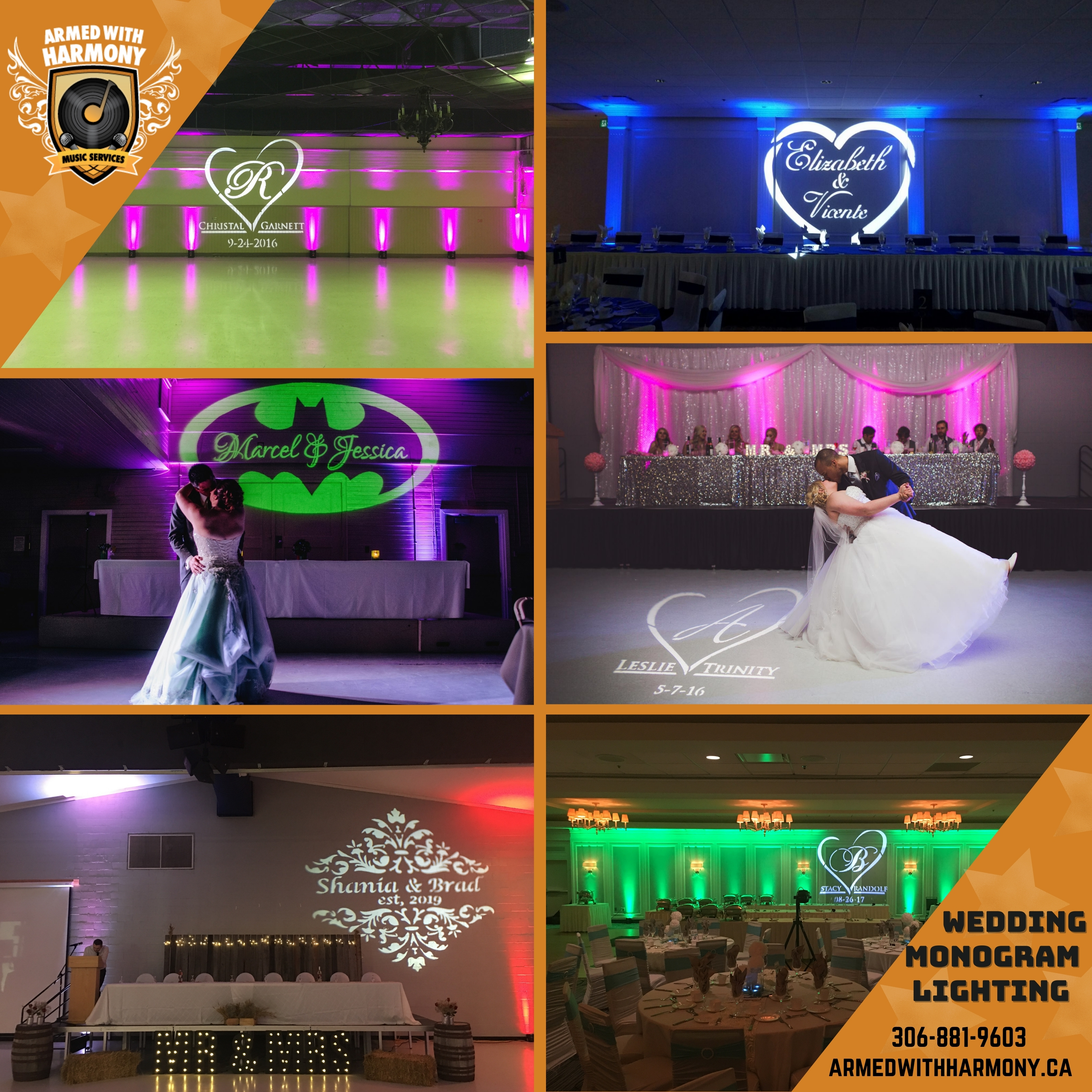 Saskatoon Monogram Lighting Rentals Gobos For Wedding Special Events Name In Lights Tips