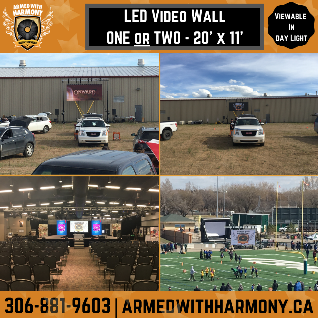 Saskatoon Saskatchewan YXE Pop Up Drive In Movie Screen Outdoor Theatre Cinema Under The Stars Armed With Harmony