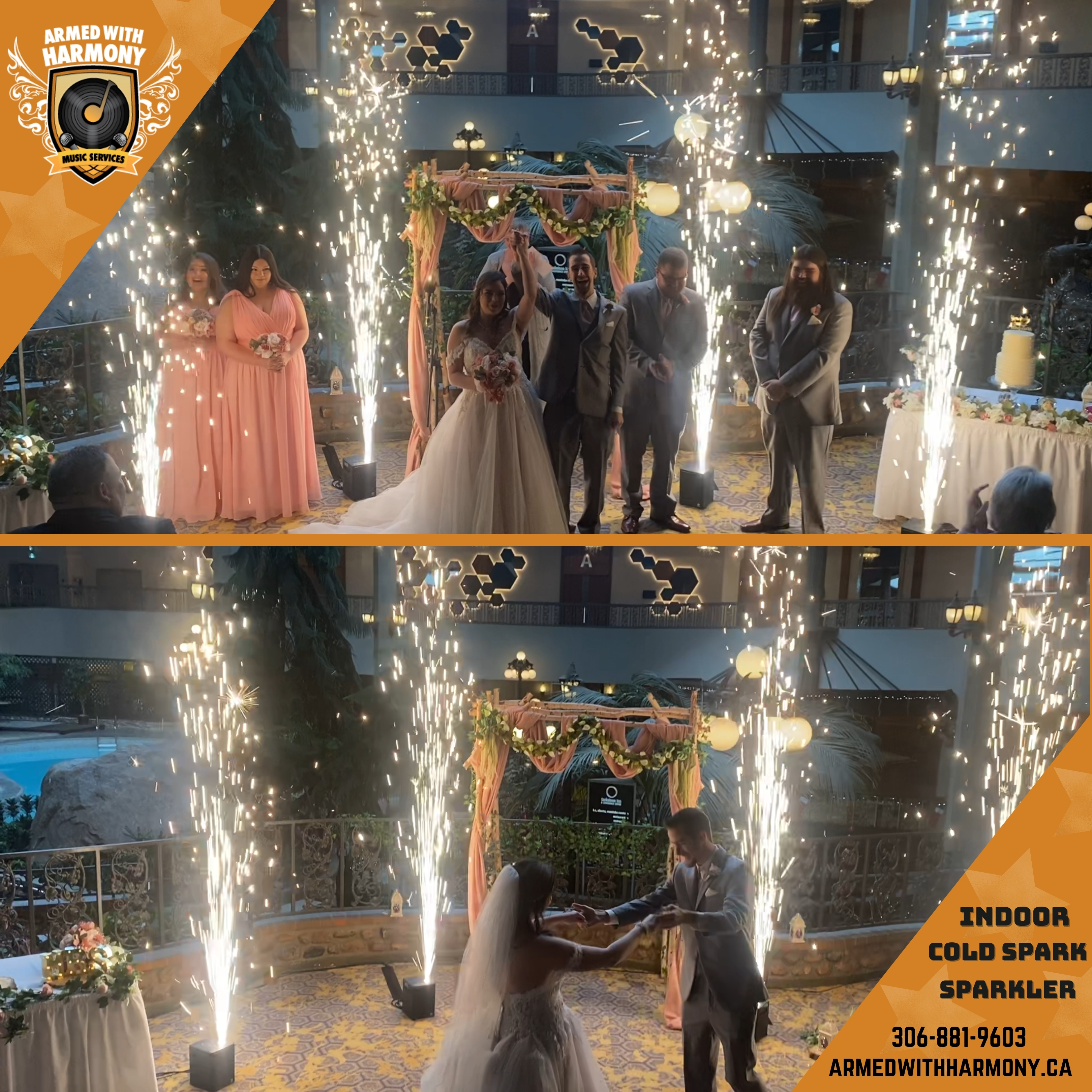 Saskatoon YXE Indoor Cold Spark Sparklers Machine Rental Sparkulars