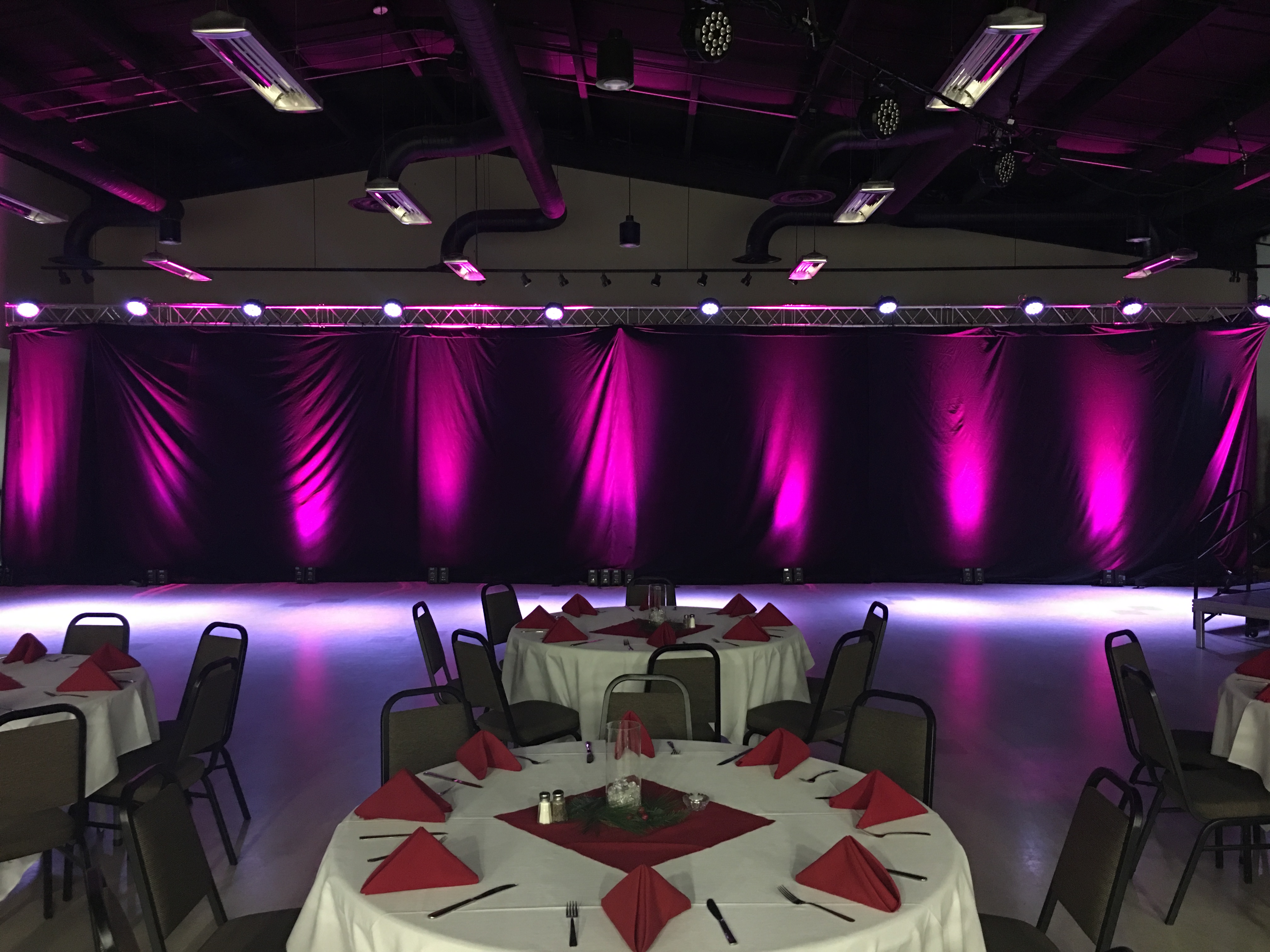 Saskatoon YXE Pipe Drape Rentals Wedding Head Table Backdrop Linen