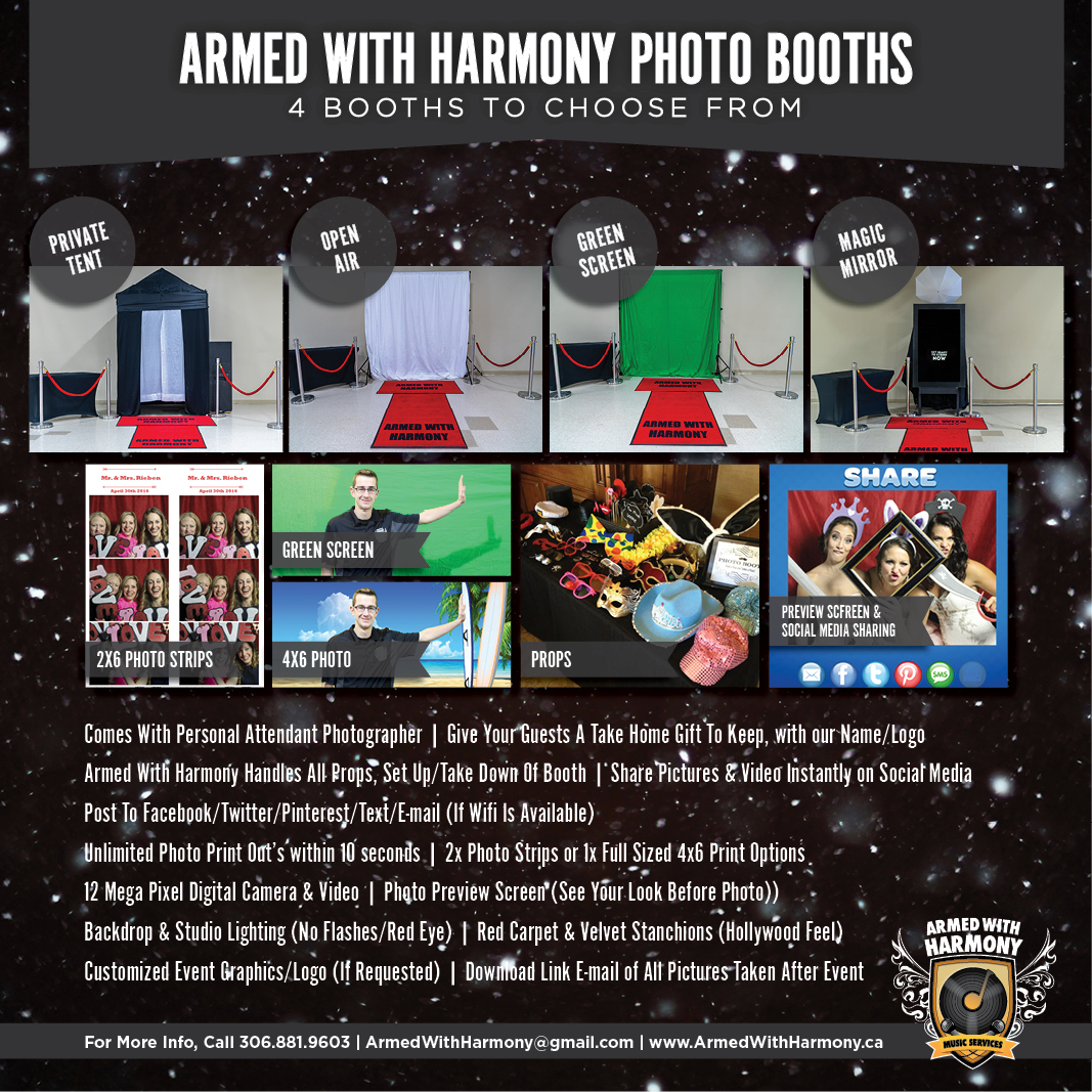 Saskatoon YXE Wedding Photo Booth Rentals  Special Event Photo Booth Rentals